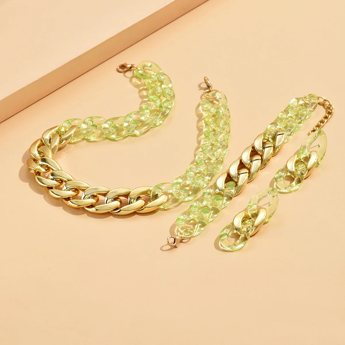 Acrylic Chunky Bright Chain Choker Necklace for Women Trendy Bohemain Long Chains Collares Necklaces Set Fashion Jewelry image 4
