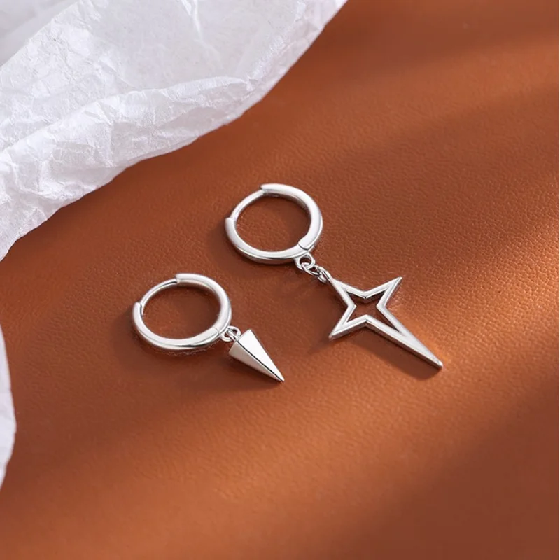 EVISPOL Dangle Earring Star Small Hoop Earring For Women Girls Dainty Huggie Hinged Dangling Earring For Party Star Earrings
