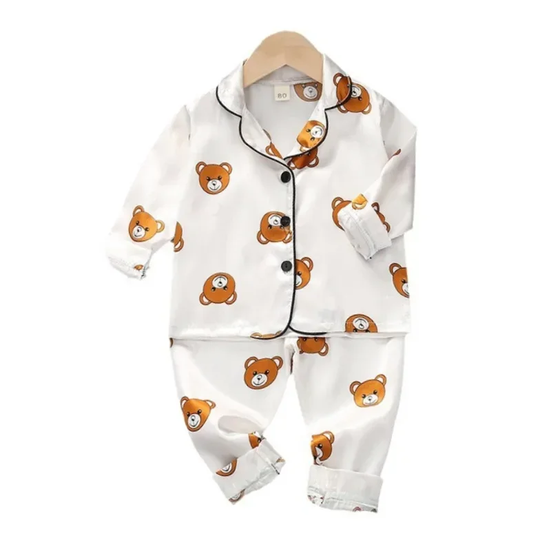 

New Spring Autumn Baby Girl Clothes Kids Pajamas Children Boys Sleepwear Shirt Pants 2Pcs/Sets Toddler Casual Cartoon Costume