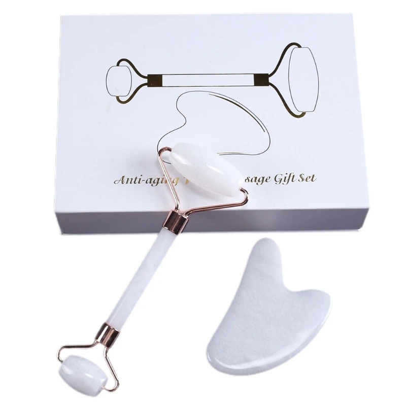 Roller Gua Sha,White Face Roller Skin Care Tools,Beauty for Facial Massager,Eye Roller For Puffy Eyes,Self Care Gif