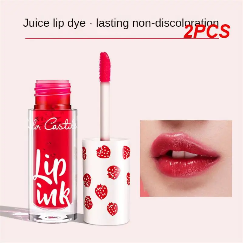 2 Stuks Lip Tint Niet Gemakkelijk Te Vervagen Hydraterende Lipgloss Fruit Recept Make-Up Lipgloss Sap Fluwelen Lipgloss Snelle Filmvorming