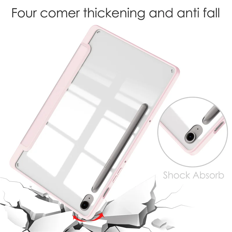For Samsung Galaxy Tab S9 FE+ Case 10.9 12.4 inch 2023 Clear Hard PC Soft Back For Funda Tab A9 S9 FE Plus 12 4 S9 Tablet Cover