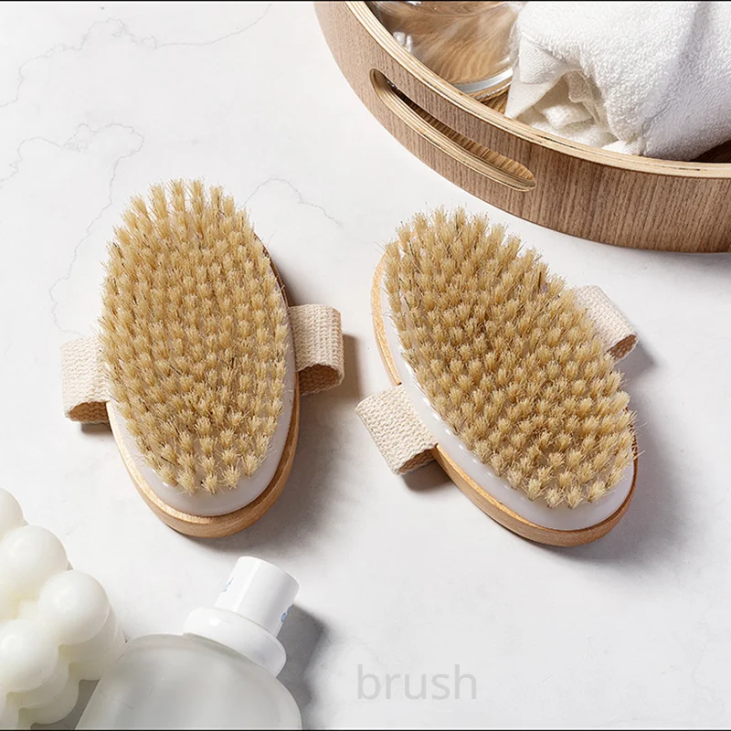 Dry Skin Body Brush - Natural Bristle Brush for Bath and Shower Massage and Exfoliation