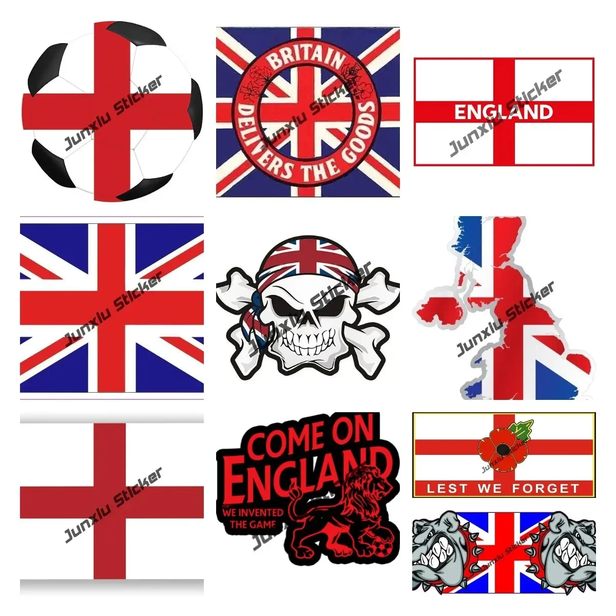 

England Flag Decal Stickers Soccer Ball of England Stickers Premium Quality Vinyl Car Accessories for Car Bicycle Motorcycle