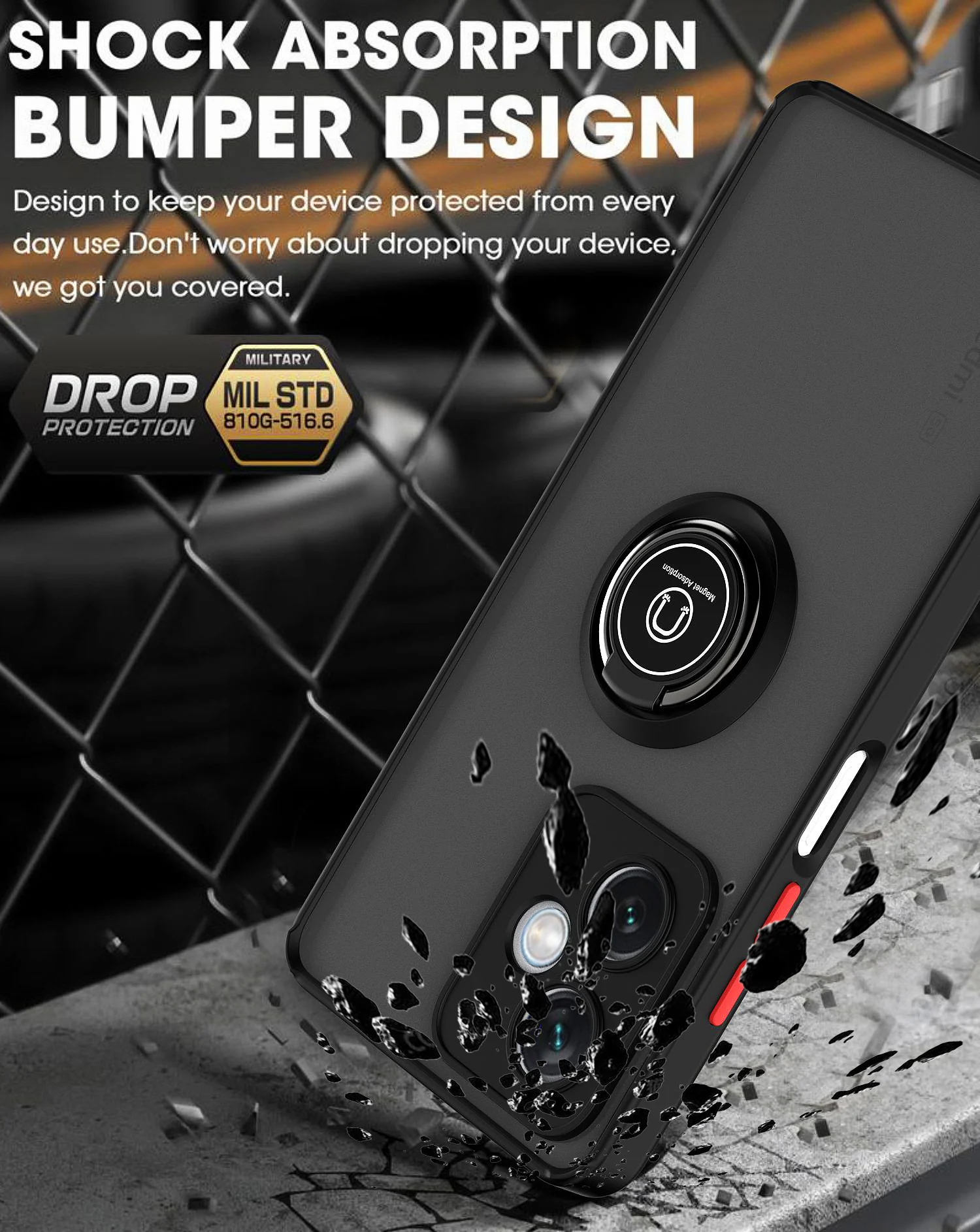 المغناطيسي حلقة حامل حامل درع جراب هاتف ل Redmi ملاحظة 12 برو 5G الصلب PC الغطاء الخلفي ل Xiaomi Redmi ملاحظة 12Pro 5G PC