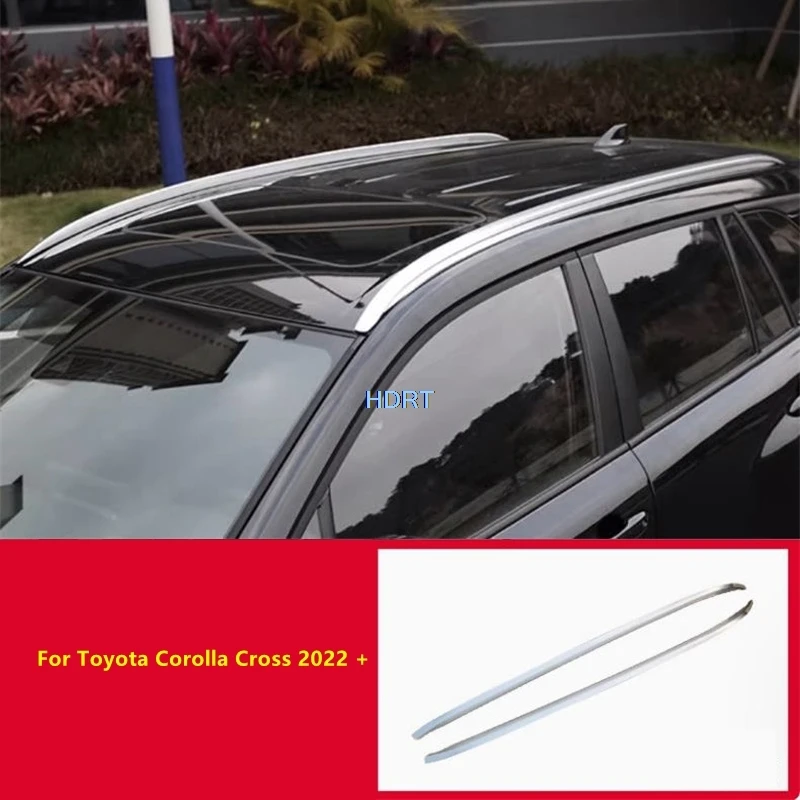 

For Toyota Corolla Cross 2022 + Car Styling Roof Luggage Rack Travel Box Trim Protector Decoration Accessories Exterior Sticker