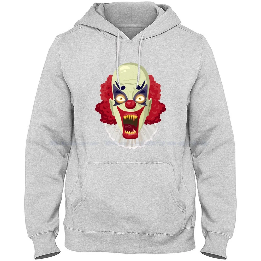 Scary Face Clown Halloween 100% Cotton Hoodie Halloween Scary Clown Evil Clown Spooky Clown Face Creepy Clown Joker Funny