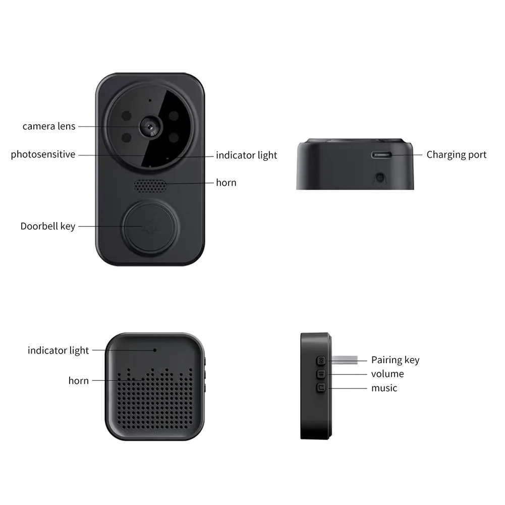 Tuya APP 720P Wireless WIFI Doorbell Free Cloud Storage  Visual Doorviewer  Long Time Standby Video Door Phone view 6