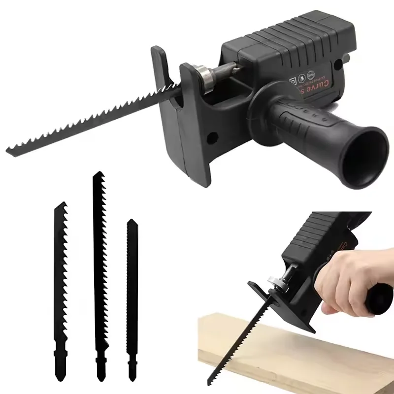 

Electric Drill Modified To Reciprocating Saw Adapter Screwdriver Conversion Head for Wood Metal Cutting Tool with Saw Blade