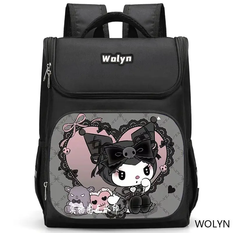 

Sanrio модный детский рюкзак Kuromi Kawaii школьный рюкзак для девочек новый стиль мультфильм Ridge большой емкости уличный дорожный рюкзак