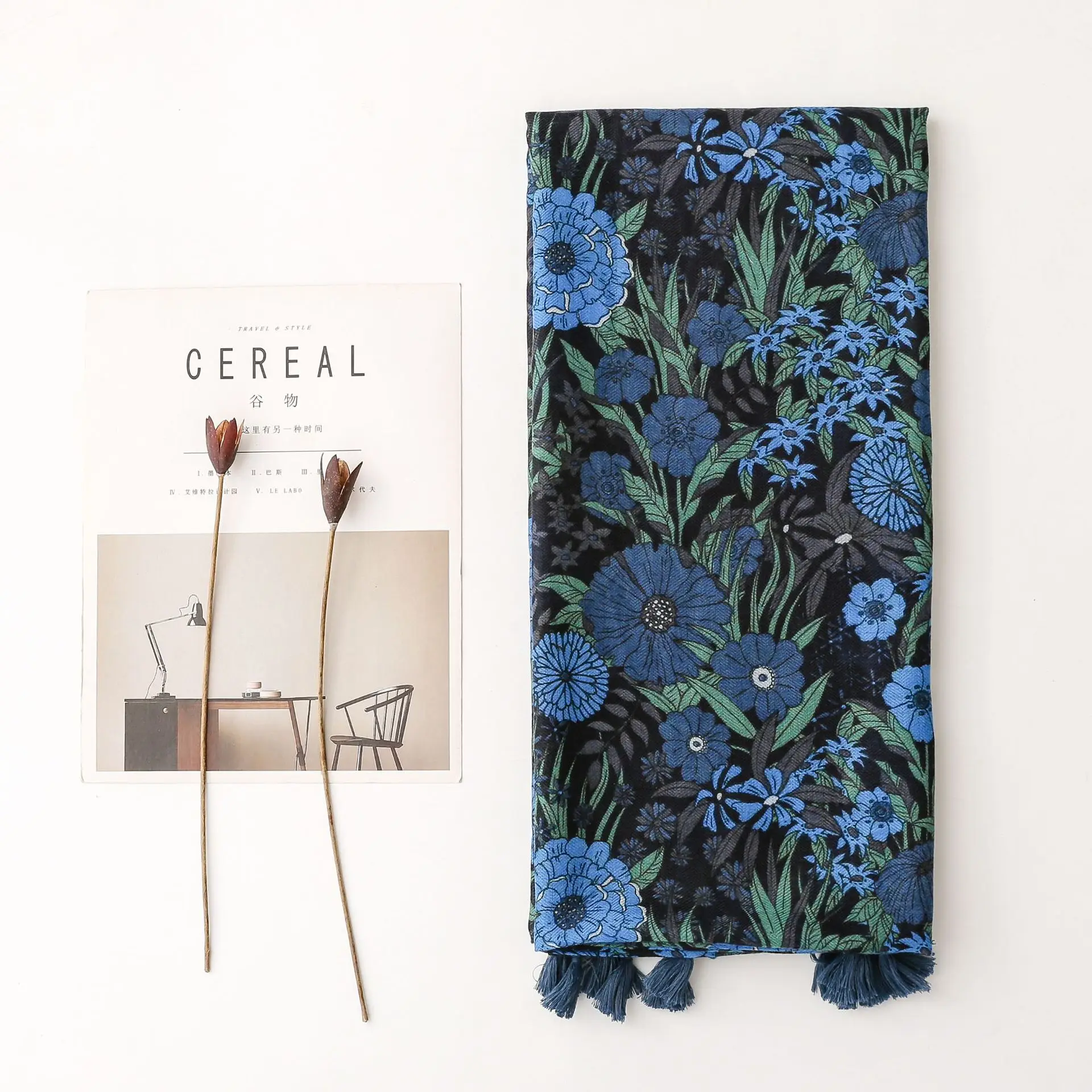 المرأة خمر العرقية نمط مطبوعة وشاح حريري التفاف شال للارتداء اليومي نزهات غير رسمية المناسبات الرسمية السفر