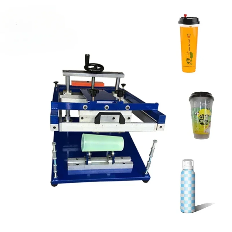 For round manual cylinder cylindrical glass bottles Disposable paper cups silk screen printing Printer machine for plastic cup