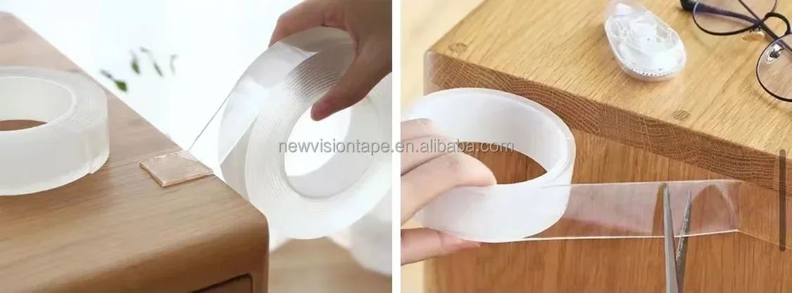 Doppelseitiges Nano-Klebeband mit starker Viskosität, abnehmbar, wasserdicht, keine Spuren, wiederverwendbar, transparentes Nano-Klebeband für Teppichnähte, 1/2/3/5 m