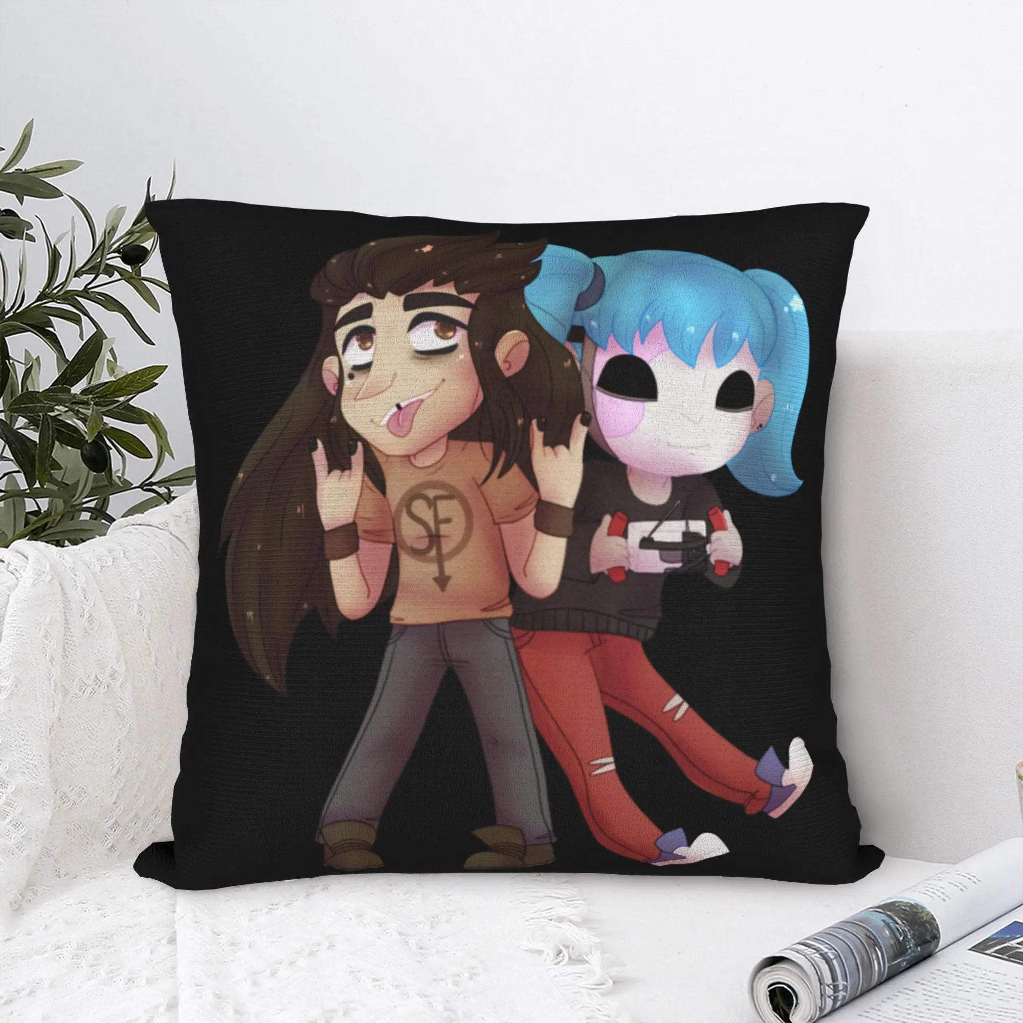 Sally Face! Larry Face! Pillowcase Soft Cushion Cover Decorative Sal Fisher Mask Larry Throw Pillow Case Cover Home Zippered