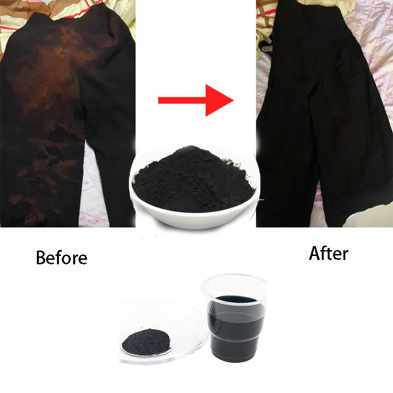 50g/100g Black Fabric Dye Clothing Refurbished Coloring Agent Cotton Linen Jeans Canvas Pigment Home Tie-dye Handmade Supplies