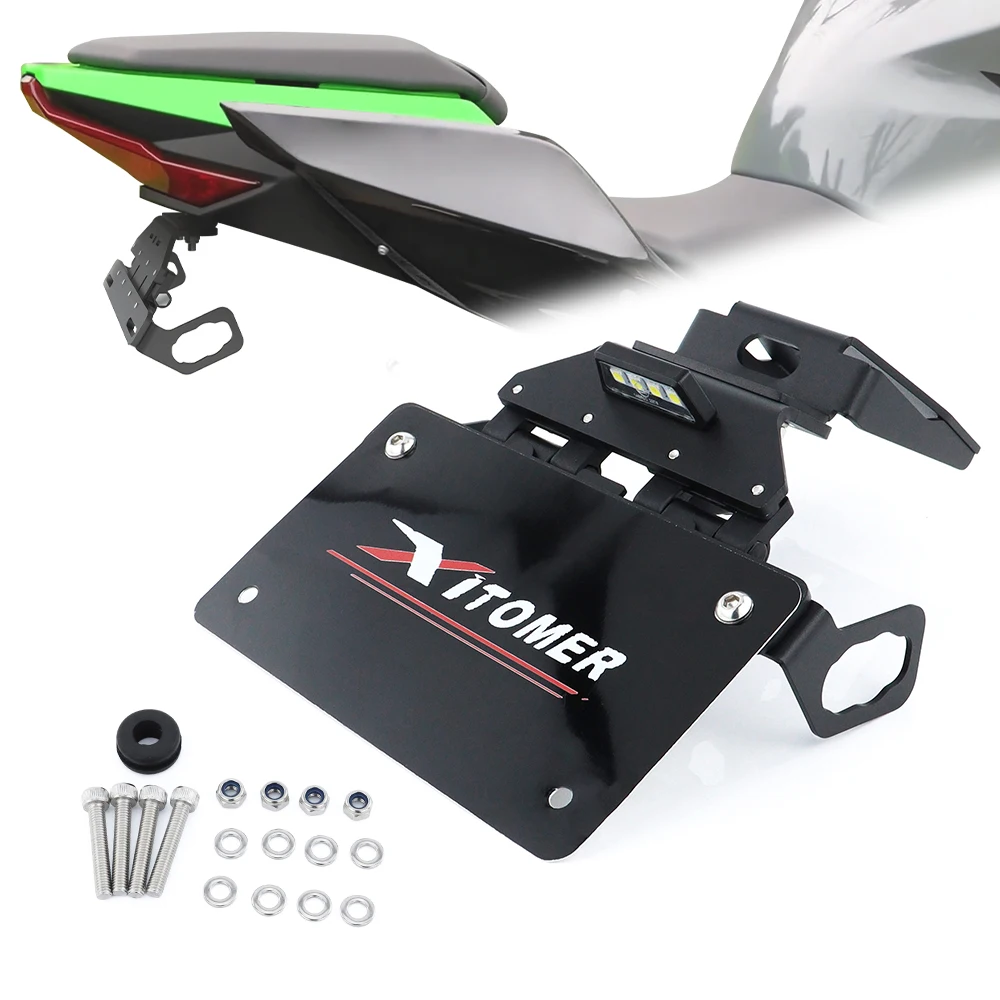 

Fender Eliminator License Plate Holder Motorcycle Adjustable Rear Tail Tidy NINJA250 2018-2024 Z250 NINJA400 Z400 For KAWASAKI