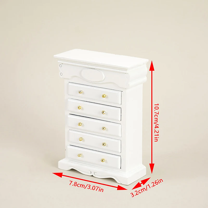 1/12 Dollhouse Miniature Storage Cabinet Gaveta Modelo de Móveis Acessórios Para Doll House Decor Kids Pretend Play Brinquedos