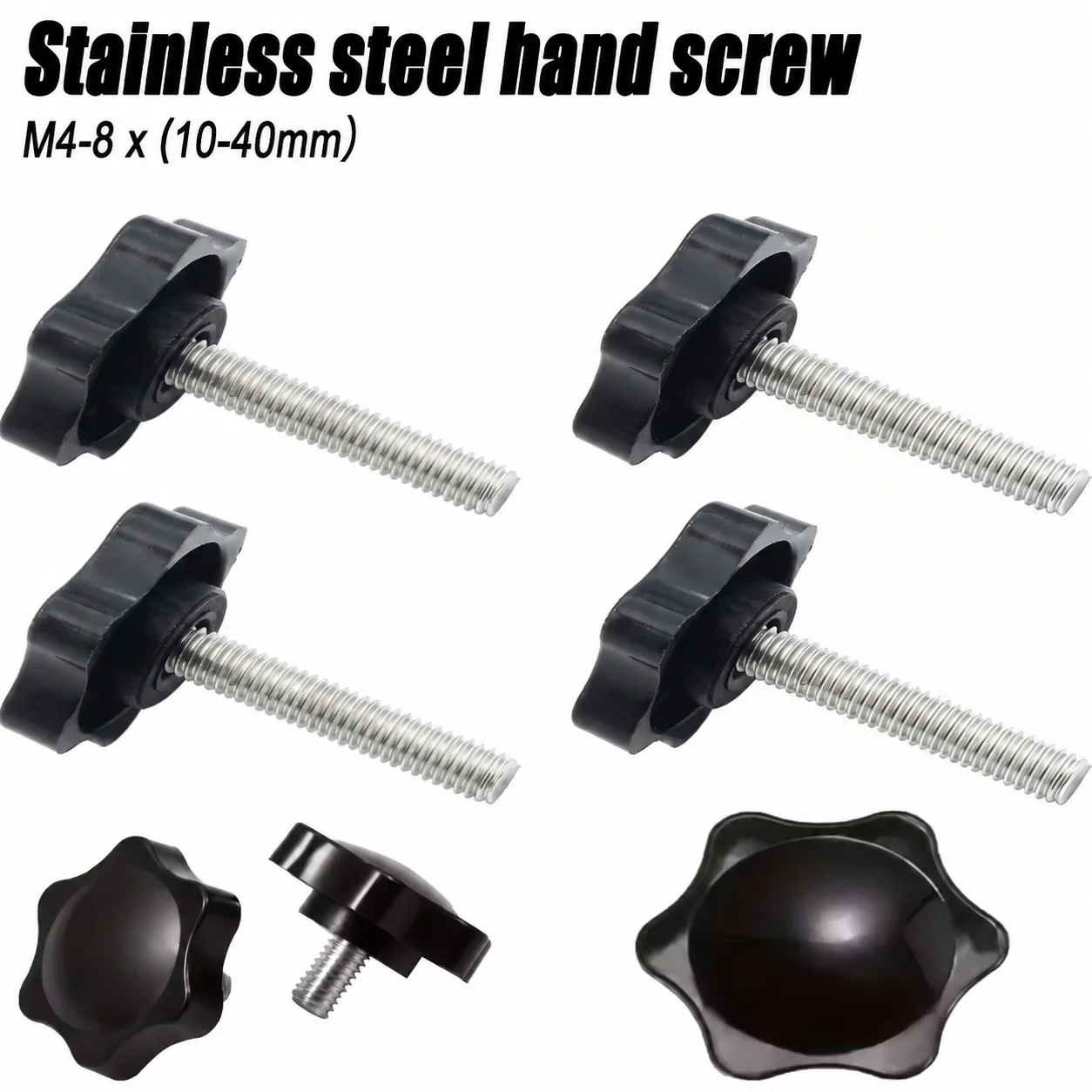 304 Stainless Steel Manual Knob Screw Bolt M6 M8 plum Blossom Manual Tightening Bolt Star Head Tightening Nut Mechanical Knob