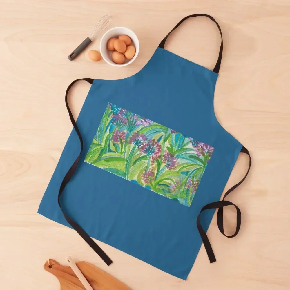 

Purple flowers in our garden Apron Cooking Clothes Barista professional hairdressing Kitchen And Home Items Apron