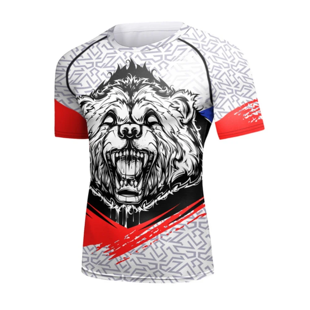 Men Spandex Gym Clothes Jiu jitsu Gi BJJ Rash Guard Printing Cody Lundin Sublimation Printed Grappling Wear Tight Casual T shirt