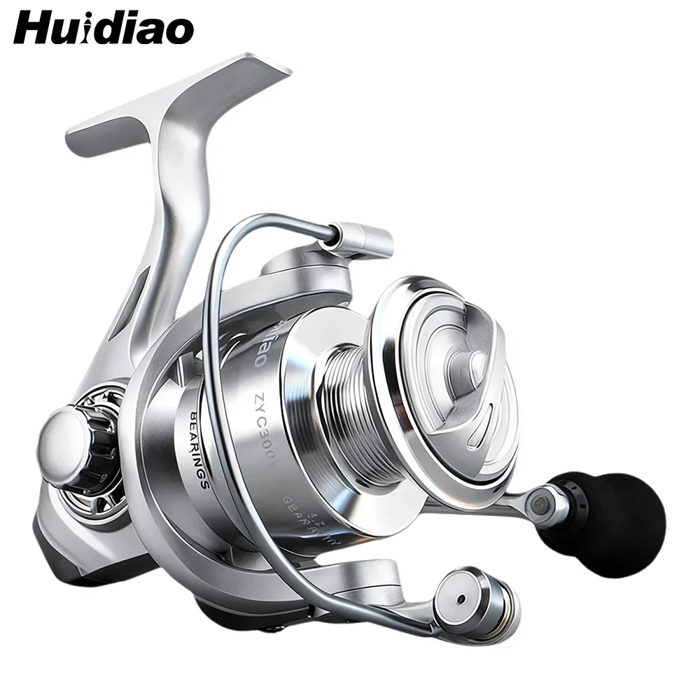 Huidiao Versatile Spinning Reel 2000-7000 5.2:1 Smooth Casting Fishing Reel 10KG Max Drag Metal Spool for Beginner Angler