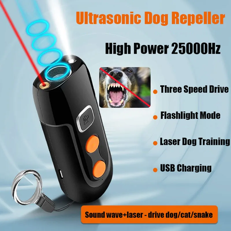 

Ultrasonic Dog Repeller, Portable Dog Training Aids and Behavior, Anti-bark Device, Pet Gadget Products, USB Rechargeable Collar