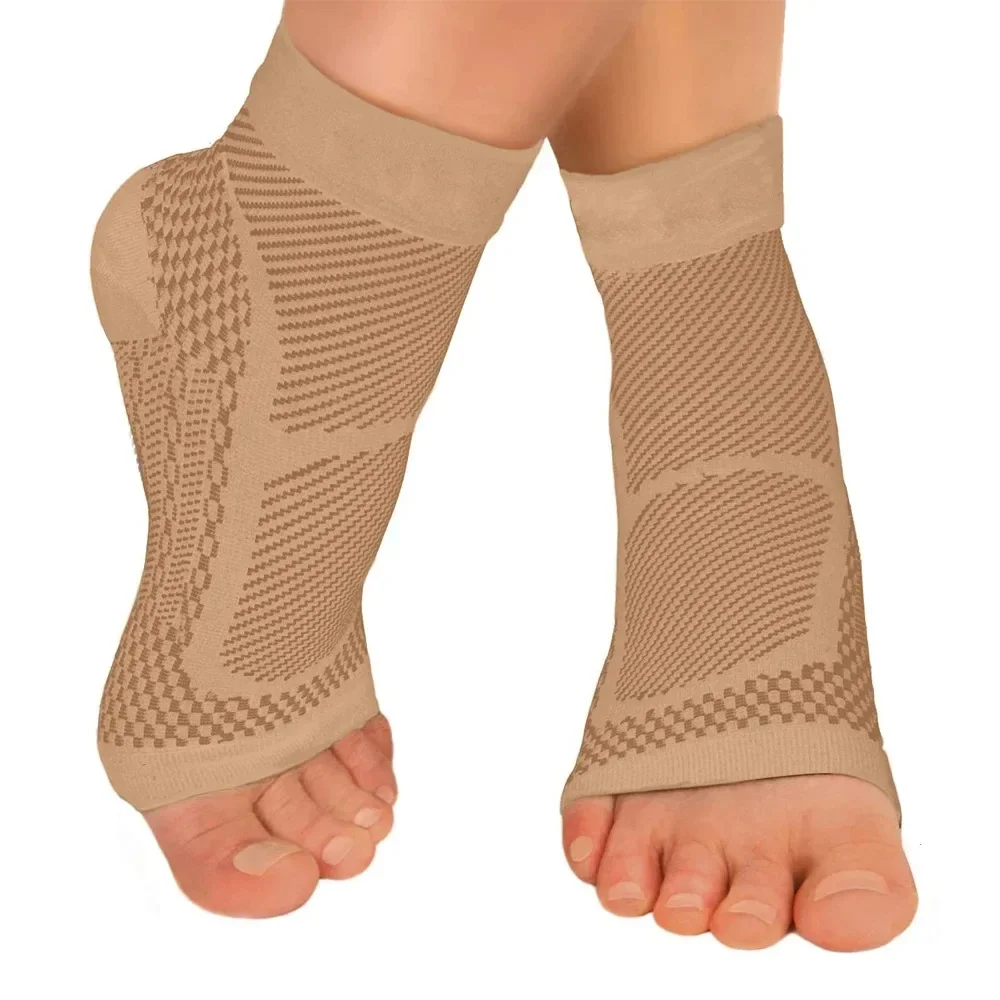 1Pair Sports Ankle Support Brace Compression Sleeve Plantar Fasciitis Sock for Achilles Tendonitis Joint Pain Swelling Heel Spur