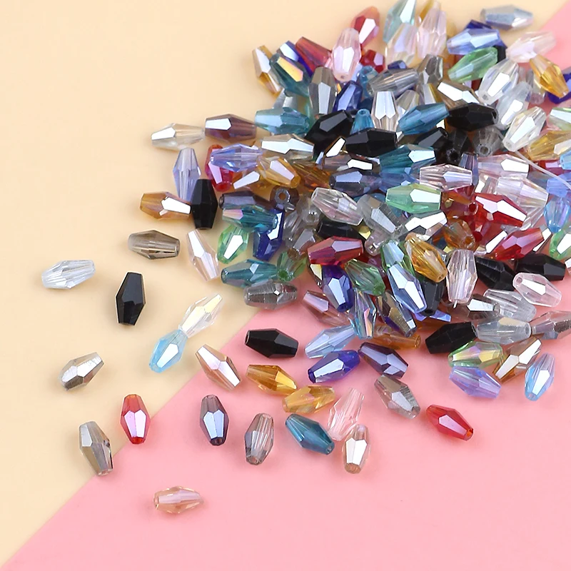 Exquisite Austrian double cone color crystal beads 3 x 6 mm/100 crystal cone beads jewelry DIY bracelet necklace accessories