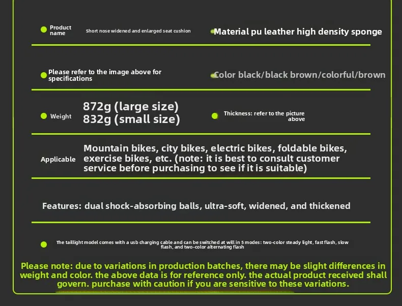 Fahrradsitzkissen gegen Gesäßschmerzen, ultraweich und dick, geeignet für Giant Mountainbike-Sitzkissen mit Stoßdämpfung. – Detail 4