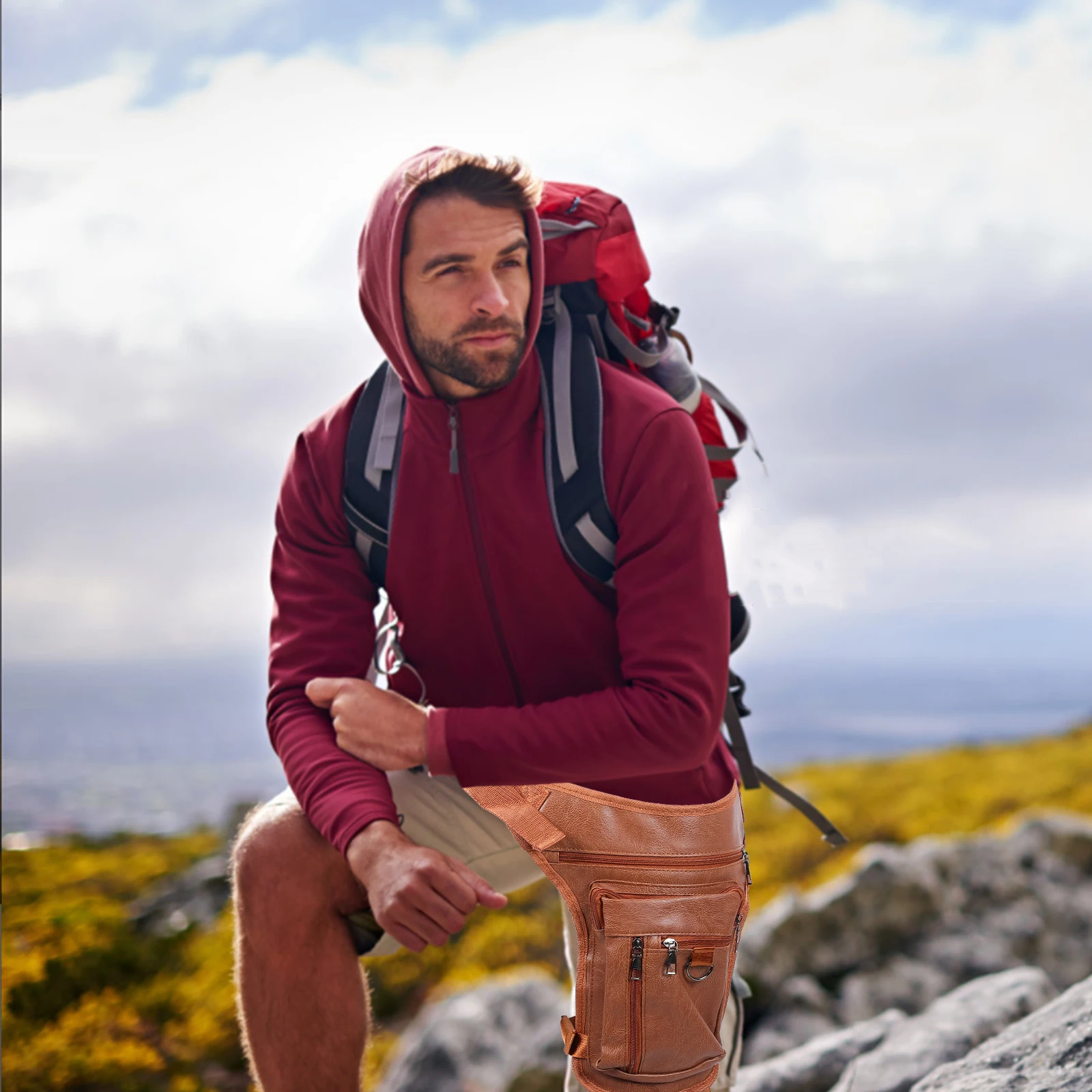 

Drop Leg Bag for Outdoor Adventures Dual Purpose Waist and Leg Pouch Sports Mobile Running Camping Hiking Motorcycle Phone