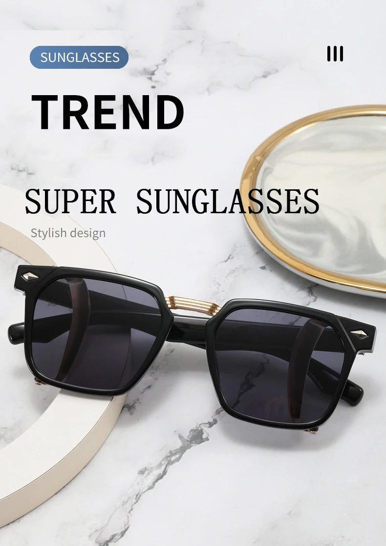 2023 mode Punk Sonnenbrille Für Männer Vintage Platz Steampunk Brille Luxus Sonnenbrille Frauen Trend Sonnenbrille Gafas De Sol – Detail 2