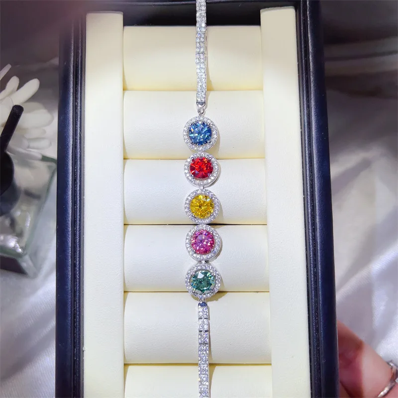 

Браслеты SACE GEMS GRA, сертифицированные D цвета, всего 5 карат, муассанит, стерлинговое серебро 925 пробы, 19 см для женщин, ювелирные украшения для помолвки и вечеринки