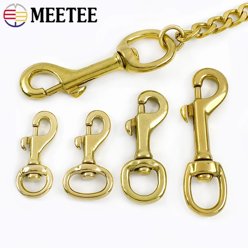 

1/2Pcs Meetee Solid Brass Lobster Clasp Dog Collar Carabiner for Bag Strap Swivel Snap Hook Trigger Clip Buckle DIY Accessories