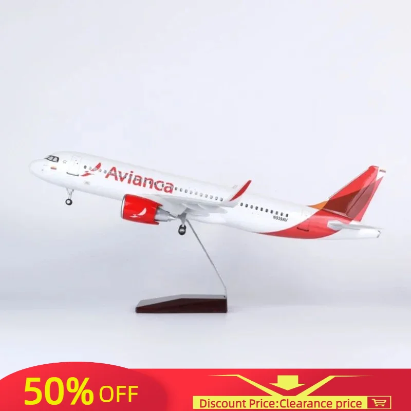 

Новинка, модель самолета 47 см 1/80 A320NEO A320 NEO AVIANCA Air Airlines, игрушка, Брикет и посадочное колесо, литая модель