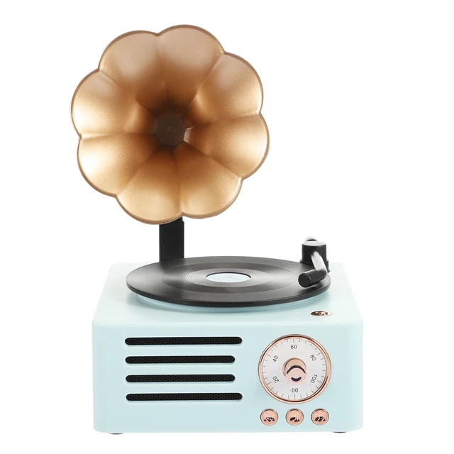 T15 Wireless Bluetooth Speaker Retro Vintage Gramophone Soundbar Shape Portable USB Interface Card Home Office Loudspeaker