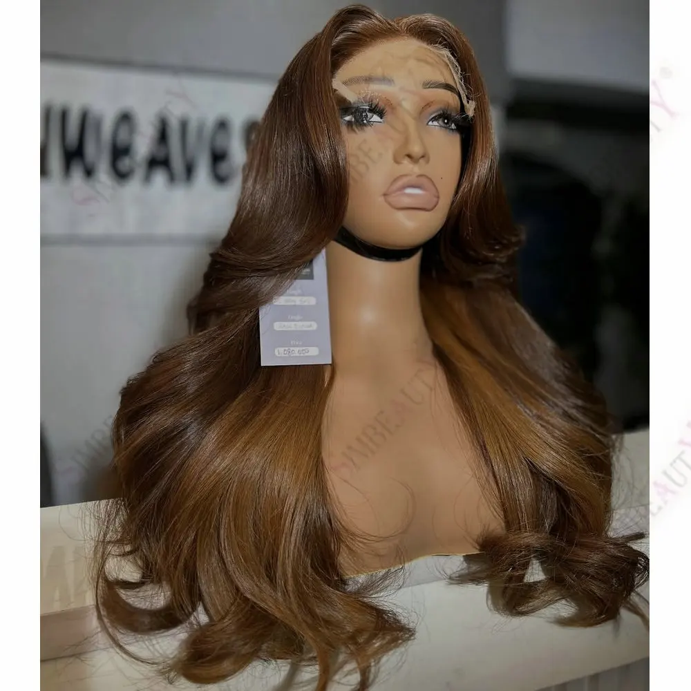 

Ginger Brown 13x6 Lace Front Wigs Human Hair for Women Natural Loose Curly With Bangs Glueless 360 Lace Frontal/Full Lace Wigs