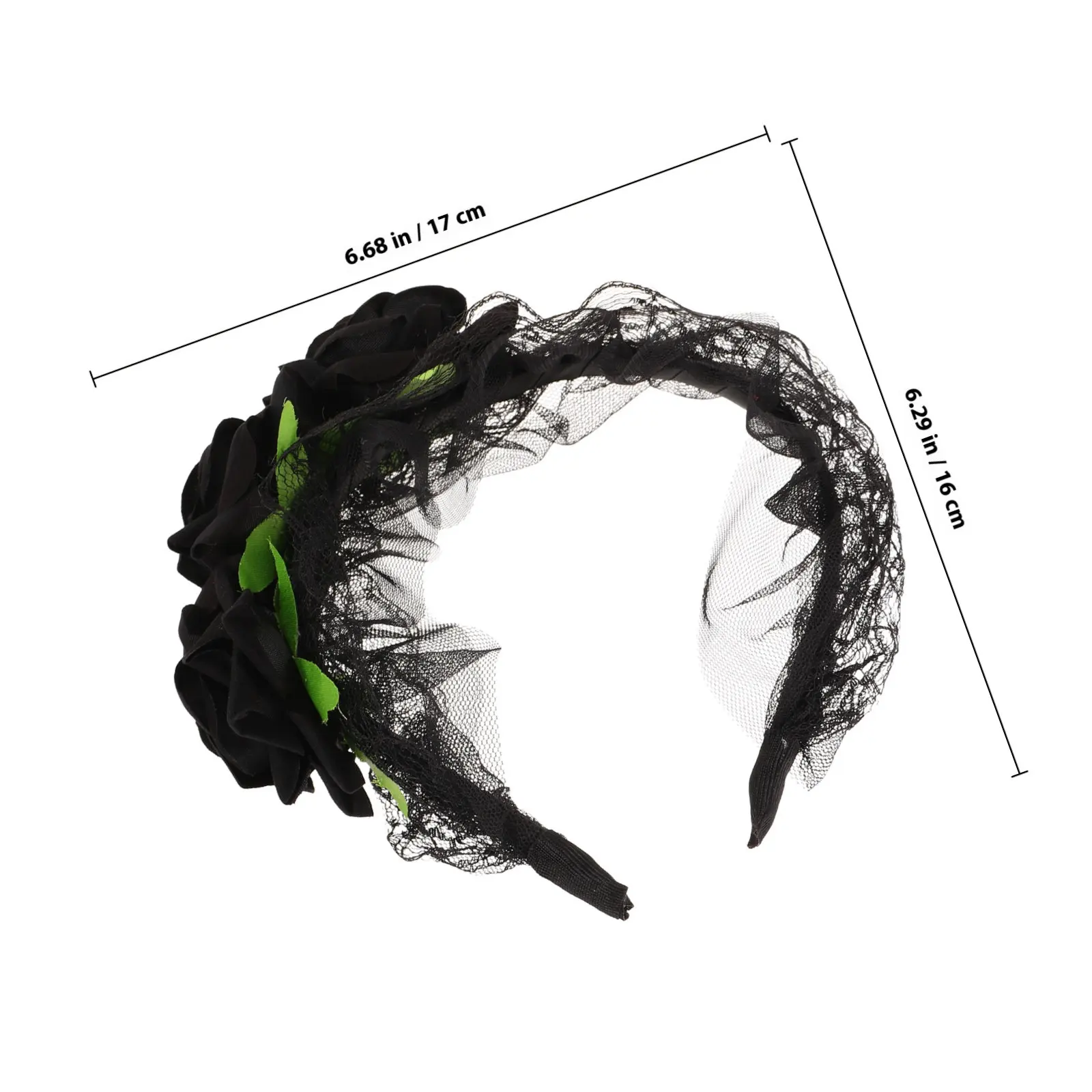Exquisite Floral Flower Crown Headband for Women Girls Brides Elegant Lace Wide Hairband for Wedding Engagement Party