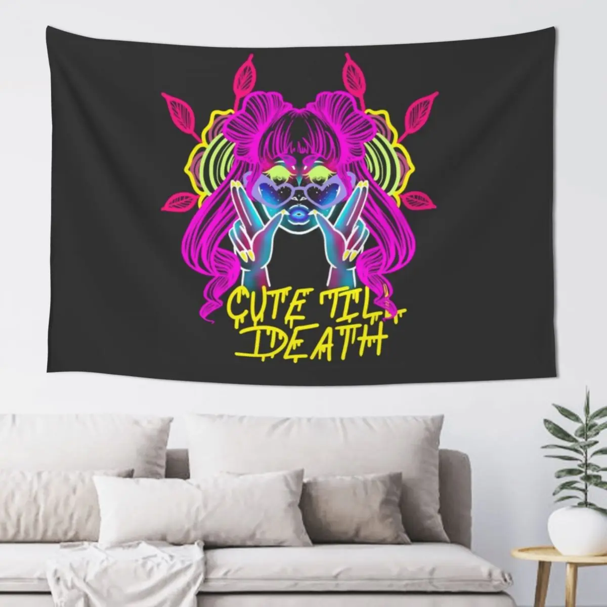 

Cute till death Tapestry Home Supplies Wallpapers Home Decor Art Mural Decoration For Rooms Tapestry