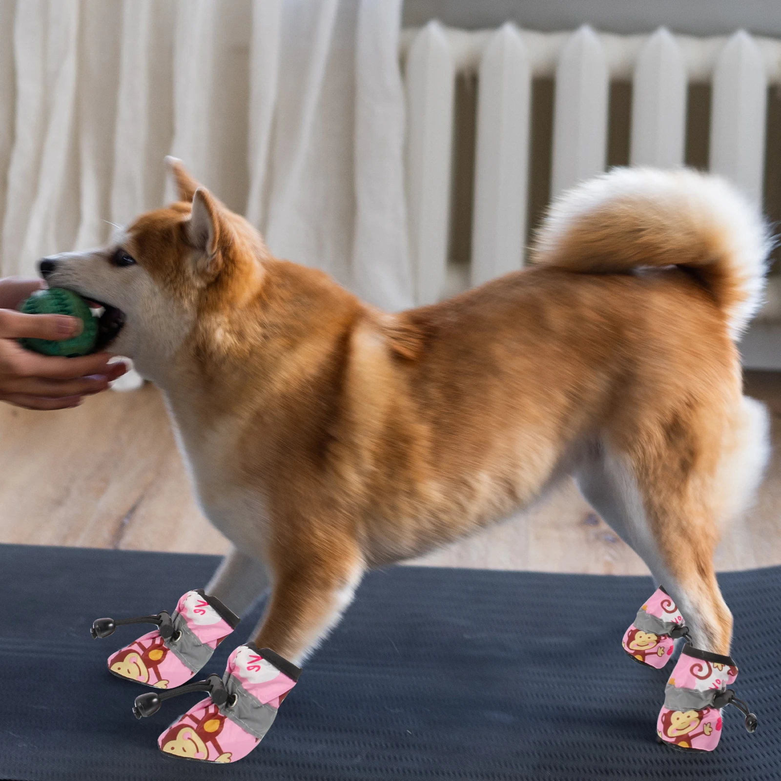 

1Set Pet Dog Soft Sole Shoes Breathable Anti-Slip Protective Outdoor Puppy Adjustable Paw Protector Comfortable Dog Boots