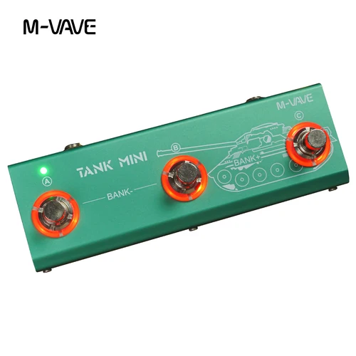 Imagen 2 del producto M-vave Tank Mini Pedal de guitarra con efecto multic, compatible con grabación IR y OTG, cabina integrada, Amp, Mod, FX, efectos de retardo y de reverberación
