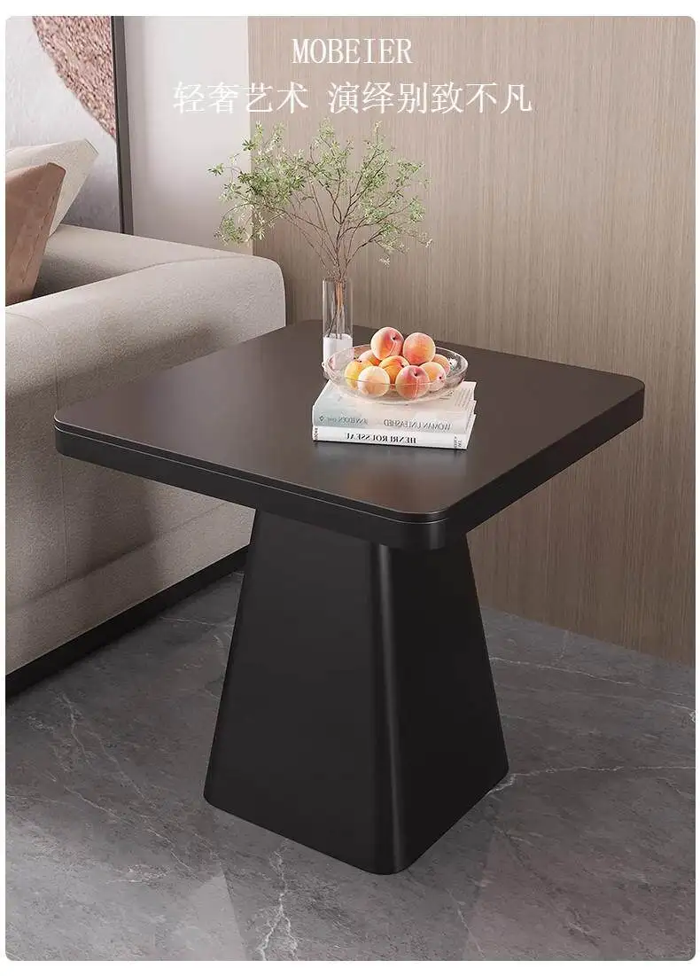Light luxury high-end high-end square small table small square rock slab sofa edge corner table coffee removable