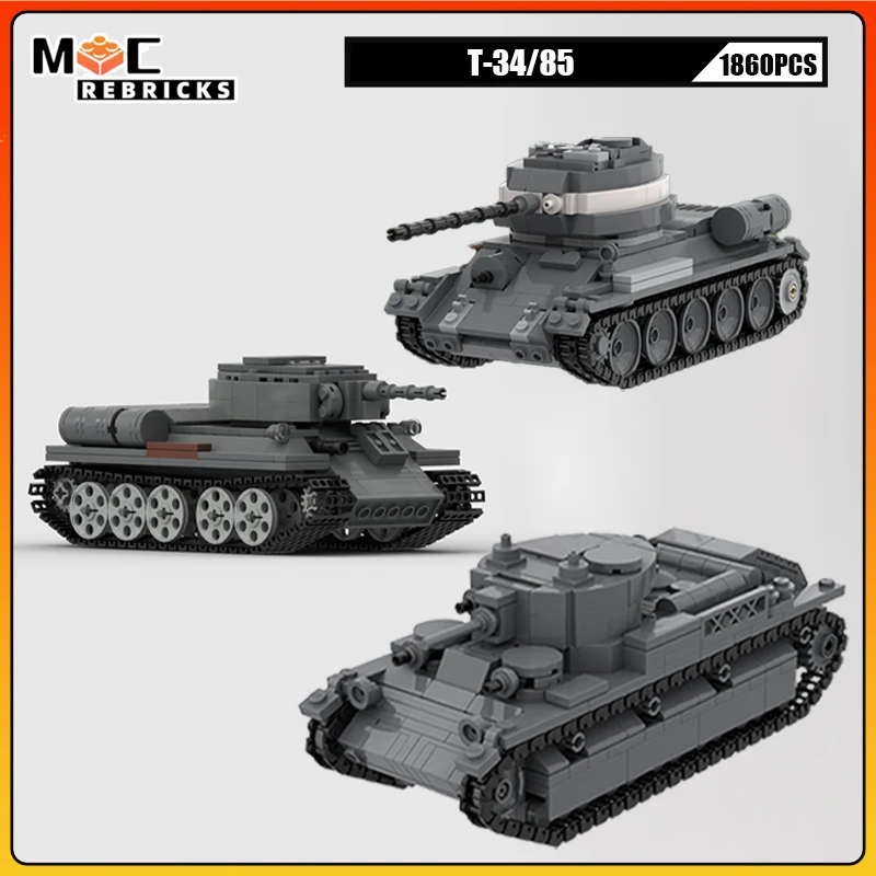 

Строительные блоки военной серии T-34/85 T-28 T-34-76, советский средний танк, модель «сделай сам», оригинальные кирпичи, игрушки для мальчиков, рождественские подарки