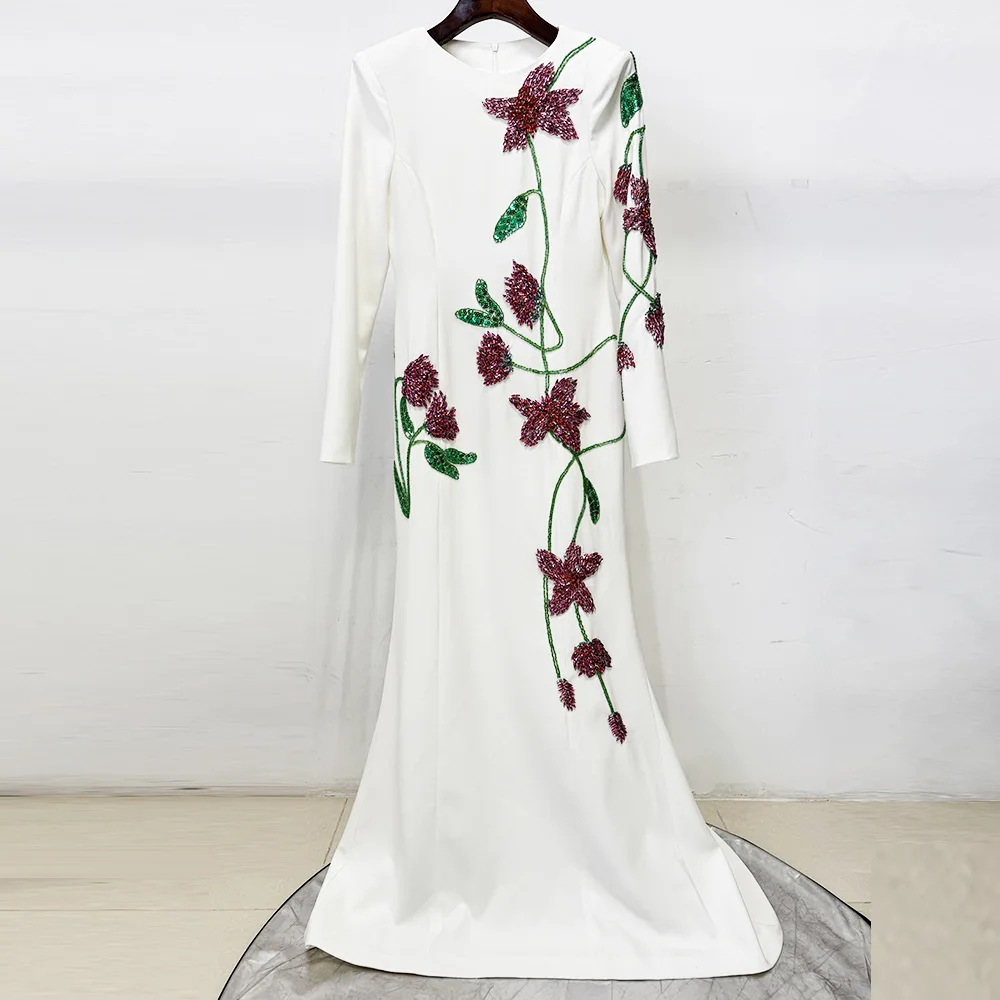 Evening Long Dress Quality 2026 Series Heavy Industry Beads Diamond-Embedded Small Trailing Long Dress