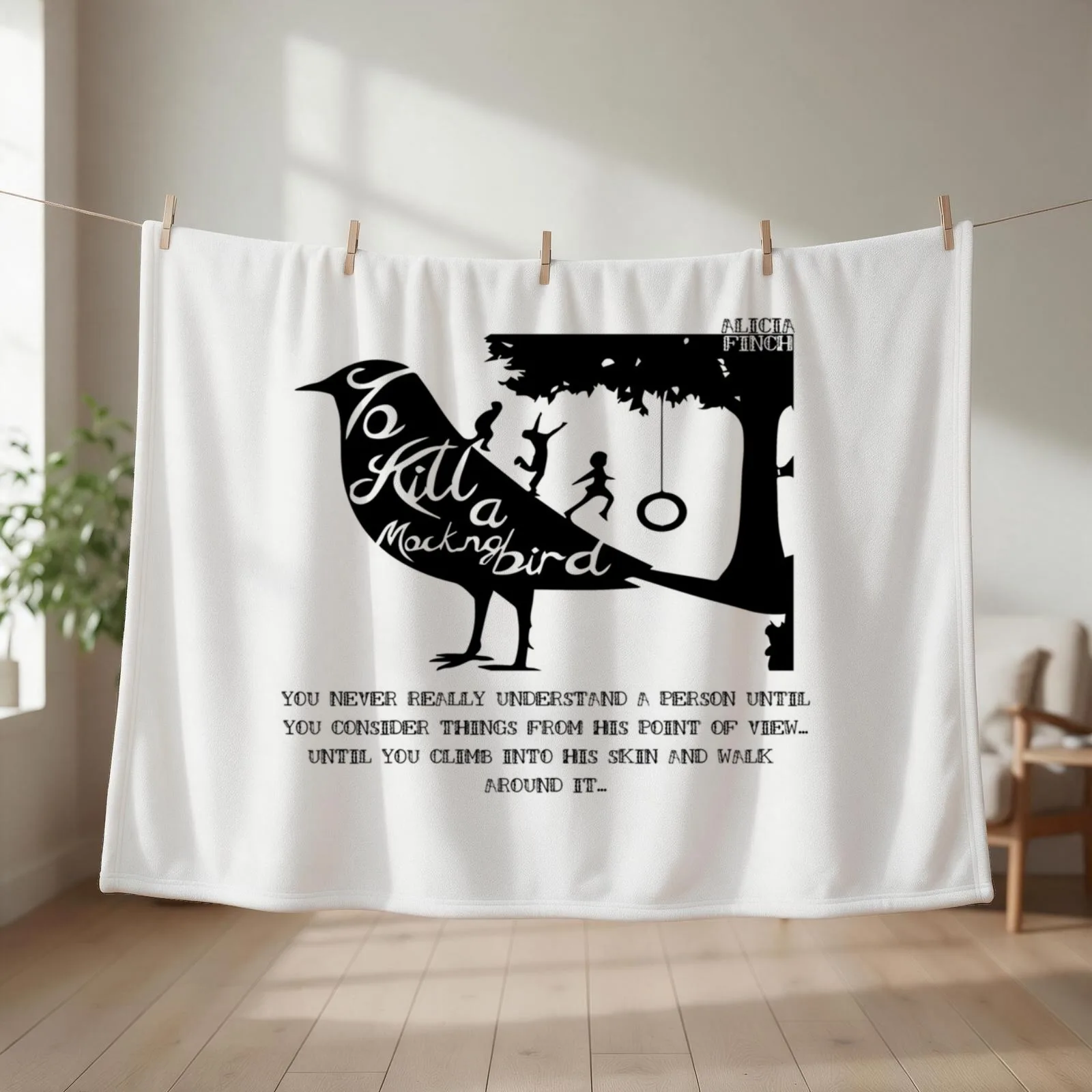 To Kill A Mocking Bird Throw Blanket Blankets Sofas Of Decoration Travel Flannel funny gift Blankets
