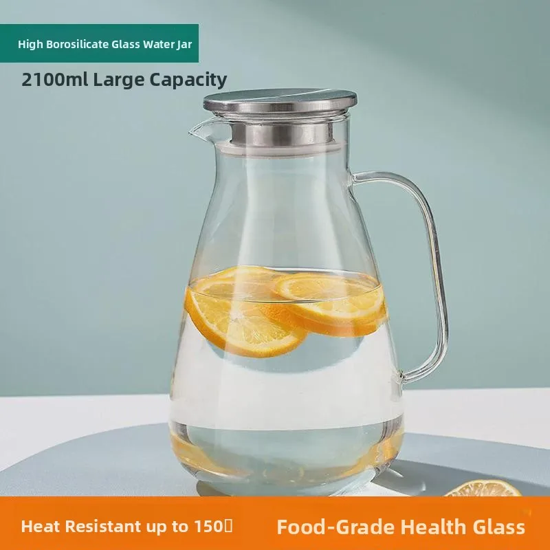 

Large Capaci Glass Cold Water Pot Set for Home Use Tea Brewing High Temperature Resistant Water Pot Juice Water Bottle
