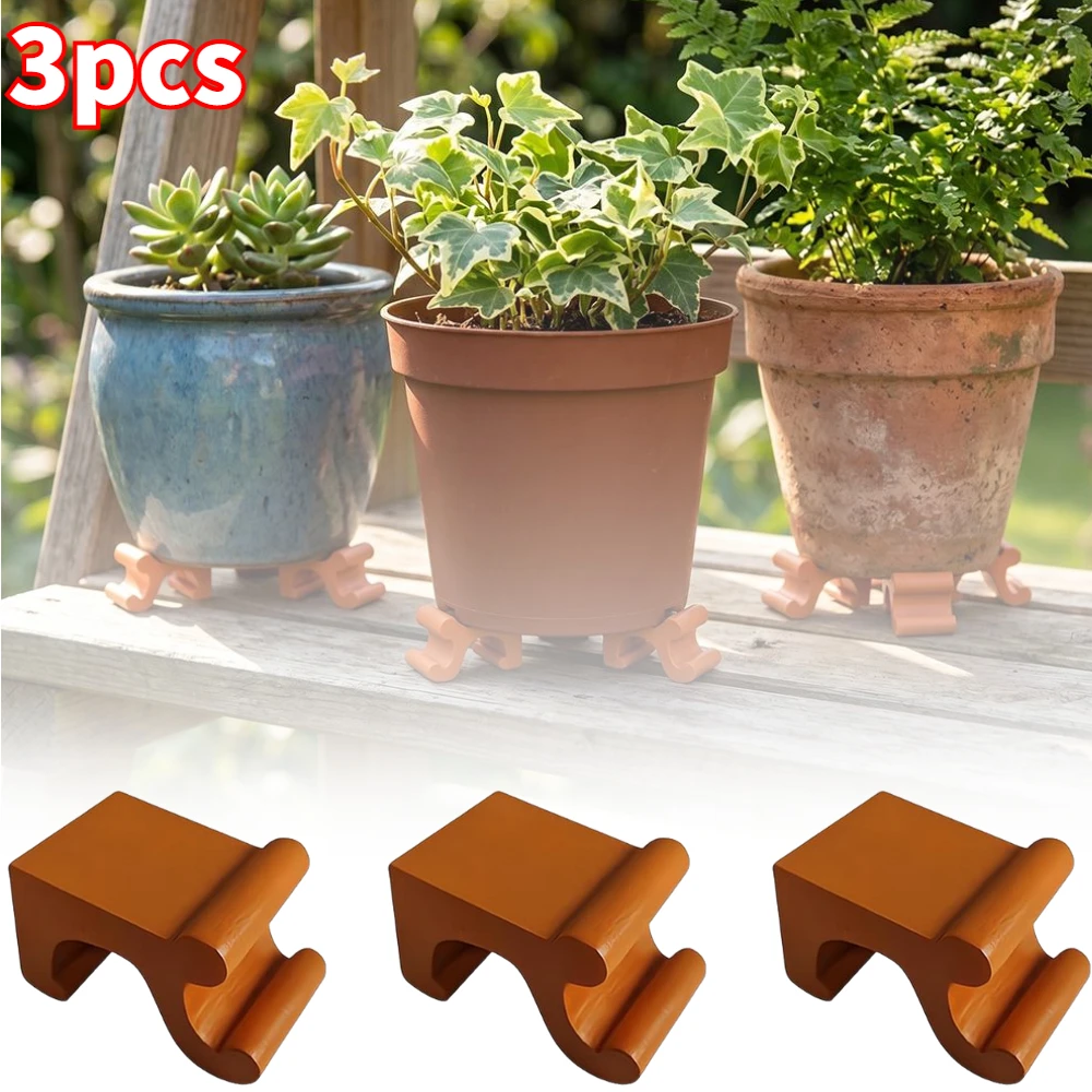 3-9Pcs Garden Plant Flower Pot Foot Stands Invisible Triangle Holder Indoor Outdoor Garden Plant Pot Base Tray Bonsai Holders