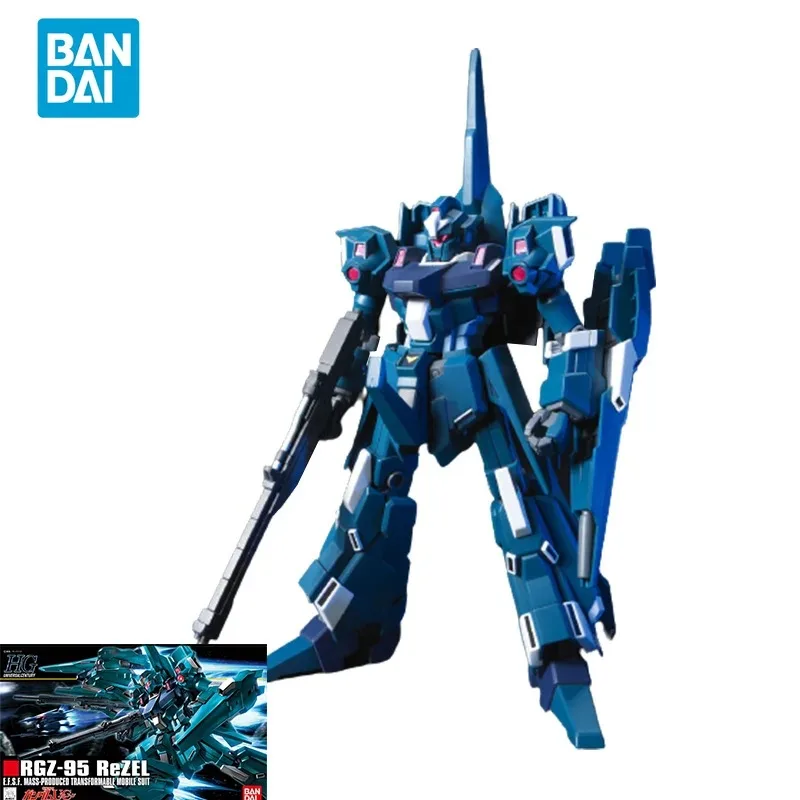 

Bandai Original GUNDAM Anime Model HGUC 1/144 RGZ-95 ReZEL GUNDAM Action Figure Assembly Model Toys Gifts for Children