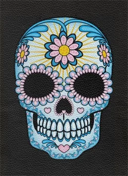 22*30cm Making Decoration Painting Room Wall Picture Handmade Bag Materials 3D Skull Printing Litchi Leather A4