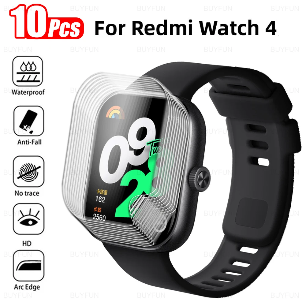 10PCS Hydrogel Film For Xiaomi Redmi Watch 4 Xiami Redmy Xiomi Readmi Watch4 M2314W1 Soft Screen Protector Not Glass Xaomi