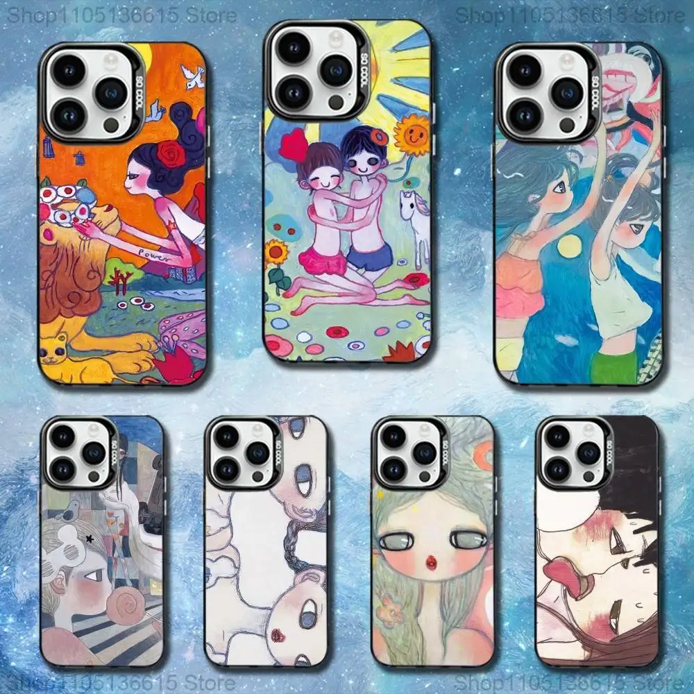 

Art A-Aya T-Takano Phone Case For iPhone 11,12,13,16,14,15,Mini,Pro,XS,MAX Black Matte Shockproof Cover